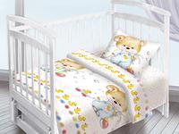 Постельное белье детское Valtery Мишка с уточкой, Поплин, 1-спальный