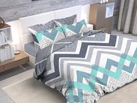 Постельное белье Valtery BR-22, Зигзаги-3, Бязь, Евростандарт