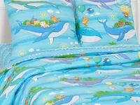 Постельное белье детское АртПостель Кит и кот Поплин, 1.5-спальное