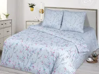 Постельное белье АртПостель Гейша Бязь, Евростандарт с простынью на резинке