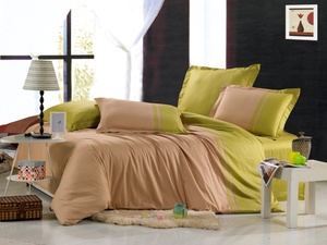 Постельное белье Valtery OD-12, Сатин однотонный, Семейный