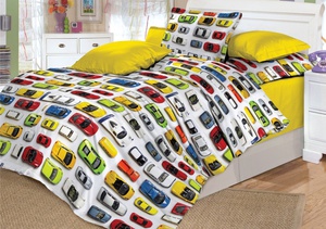 Постельное белье детское Valtery Машинки, Поплин, 1.5-спальный