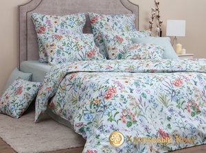 Постельное белье "Хлопковый Край" Амели полынь Бязь-люкс с наволочками 50/70 (1,5-спальный)