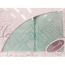 Комплект махровых полотенец "Cleanelly" Poseidon цвет светло-ментоловый (50*90-1шт., 70*130-1шт.)