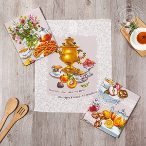 Комплект кухонных полотенец АртПостель Дружеское чаепитие 45*60-3шт.