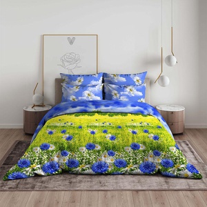 Постельное белье "Василиса" Васильковое поле Бязь (Евро)