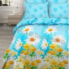 Постельное белье "Василиса" Чистая лазурь Бязь (Дуэт (Семейный))