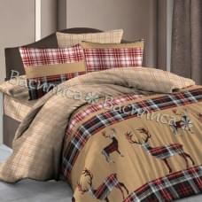 Постельное белье "Василиса" Лесничий домик Шотландия Бязь (Евро)