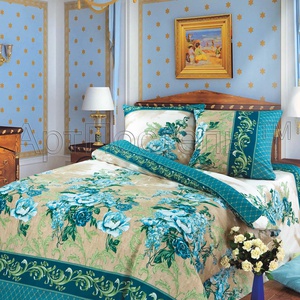 Постельное белье "АртПостель" Гобелен (синий) Бязь (Евро)
