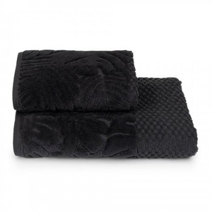 Полотенце махровое "Cleanelly" Tropical mood графитовое (70*130см.)