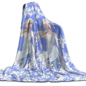 Плед флисовый "Протекс" Павлинка Холодное сердце Эльза голубая (150*200см.)