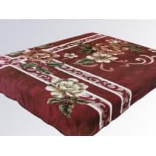Плед "Орленок" Роза в квадрате бордовый акрил (150*200 см.)