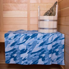 Полотенце вафельное банное "АртПостель" Камуфляж синий (80*150-1шт.)