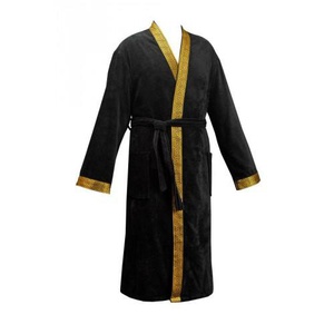 Халат мужской махровый "Cleanelly" Meandro чёрный (размер 50)