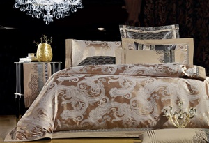 Постельное белье "Valtery" 220-131 жаккард тканный с вышивкой (Дуэт (Семейный)