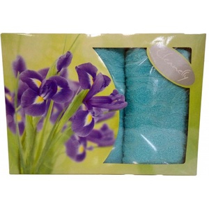 Комплект махровых полотенец "Cleanelly" Plait цвет бирюзовый (50*90-1шт., 70*130-1шт.)