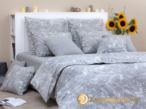 Постельное белье "Хлопковый Край" Эйрик грей Бязь-люкс (Дуэт (Семейный)