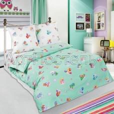 Постельное белье "АртПостель" Детский Бусинка зеленая Поплин (1,5-спальный)