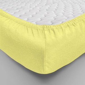Простынь на резинке "Люксония" цвет Желтый Трикотаж (120*200см.)