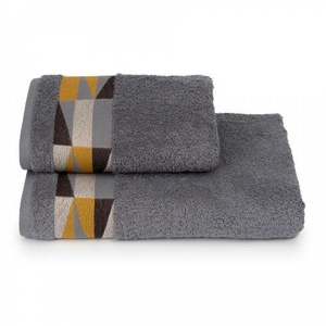 Полотенце махровое "Cleanelly" Triangoli серое (50*90см.)