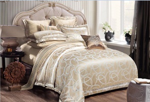 Постельное белье "Valtery" L-37 жаккард шелковый (Дуэт (Семейный)