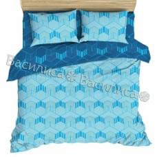 Постельное белье "Василиса" Квадро 3 Бязь (Евро)