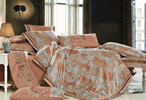 Постельное белье "Valtery" 220-130 жаккард тканный с вышивкой (Дуэт (Семейный)