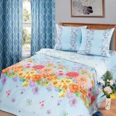 Постельное белье "АртПостель" Радуга цветов голубая Бязь (Дуэт (Семейный)