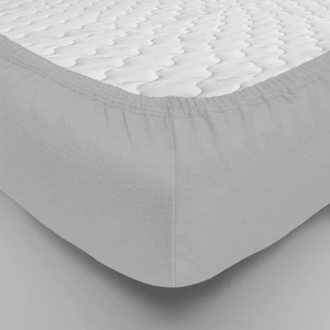 Простынь на резинке "Люксония" цвет Светло-серый Трикотаж (120*200см.)