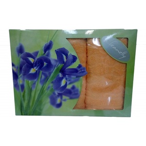 Комплект махровых полотенец "Cleanelly" Plait цвет персиковый (50*90-1шт., 70*130-1шт.)