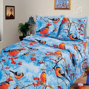 Постельное белье "АртПостель" Снегири Бязь (1,5-спальный)