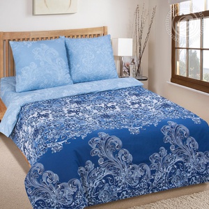 Постельное белье "АртПостель" Синий узор Поплин (1,5-спальный)