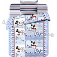 Постельное белье "Василек" Детский Микки автогонщик Бязь (Детский (Ясли))