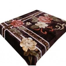 Плед "Орленок" Роза в квадрате коричневый акрил (150*200 см.)