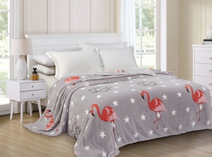 Плед велсофт Valtery Фламинго, 200*220