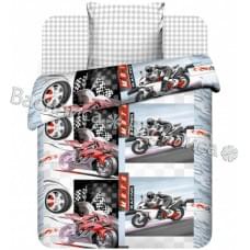 Постельное белье "Василек" Детский Мотокросс Бязь (1,5-спальный)