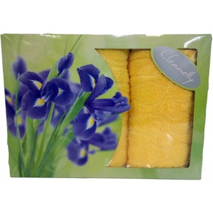 Комплект махровых полотенец "Cleanelly" Plait цвет желтый (50*90-1шт., 70*130-1шт.)