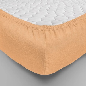 Простынь на резинке "Люксония" цвет Персиковый Трикотаж (200*200см.)
