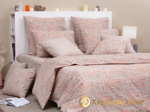 Постельное белье "Хлопковый Край" Абени оранж Бязь-люкс (Дуэт (Семейный)