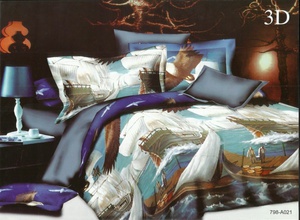 Постельное белье Valtery SF-21, Полисатин 3D, Семейный