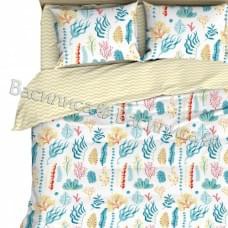 Постельное белье "Василиса" Подводный мир Карибы Бязь (Евро)