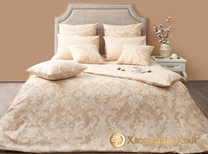Постельное белье "Хлопковый Край" Неаполь беж Бязь-люкс с наволочками 50/70 (2-спальный)