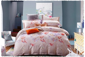 Постельное белье "Valtery" 110-83 сатин с вышивкой, отделка гобеленом (Дуэт (Семейный)