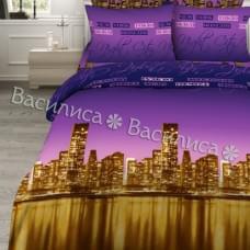 Постельное белье "Василиса" Ночной город 1 Бязь (2-спальный)