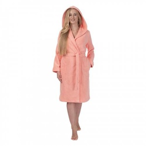 Халат женский махровый "Cleanelly" Comodo цвет персиковый (размер 44)