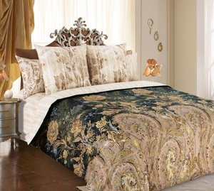 Постельное белье "Текс-Дизайн" Музей коричневый Перкаль (2-спальный, европростыня)