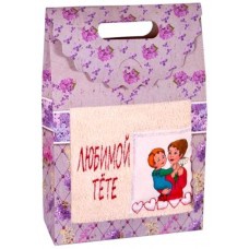Подарочный набор полотенец "Дино-текс" Любимой тете (40*70см.-1шт.)