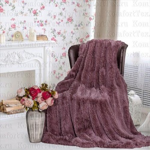 Плед "КомфортТекс" длинный ворс Premium цвет лиловый (220*240см.)