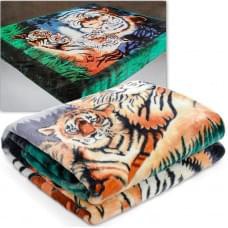 Плед "Орленок" Тигры зеленый акрил (150*200 см.)