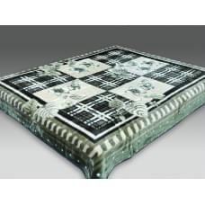 Плед "Орленок" Решетка зеленый акрил (200*240 см.)